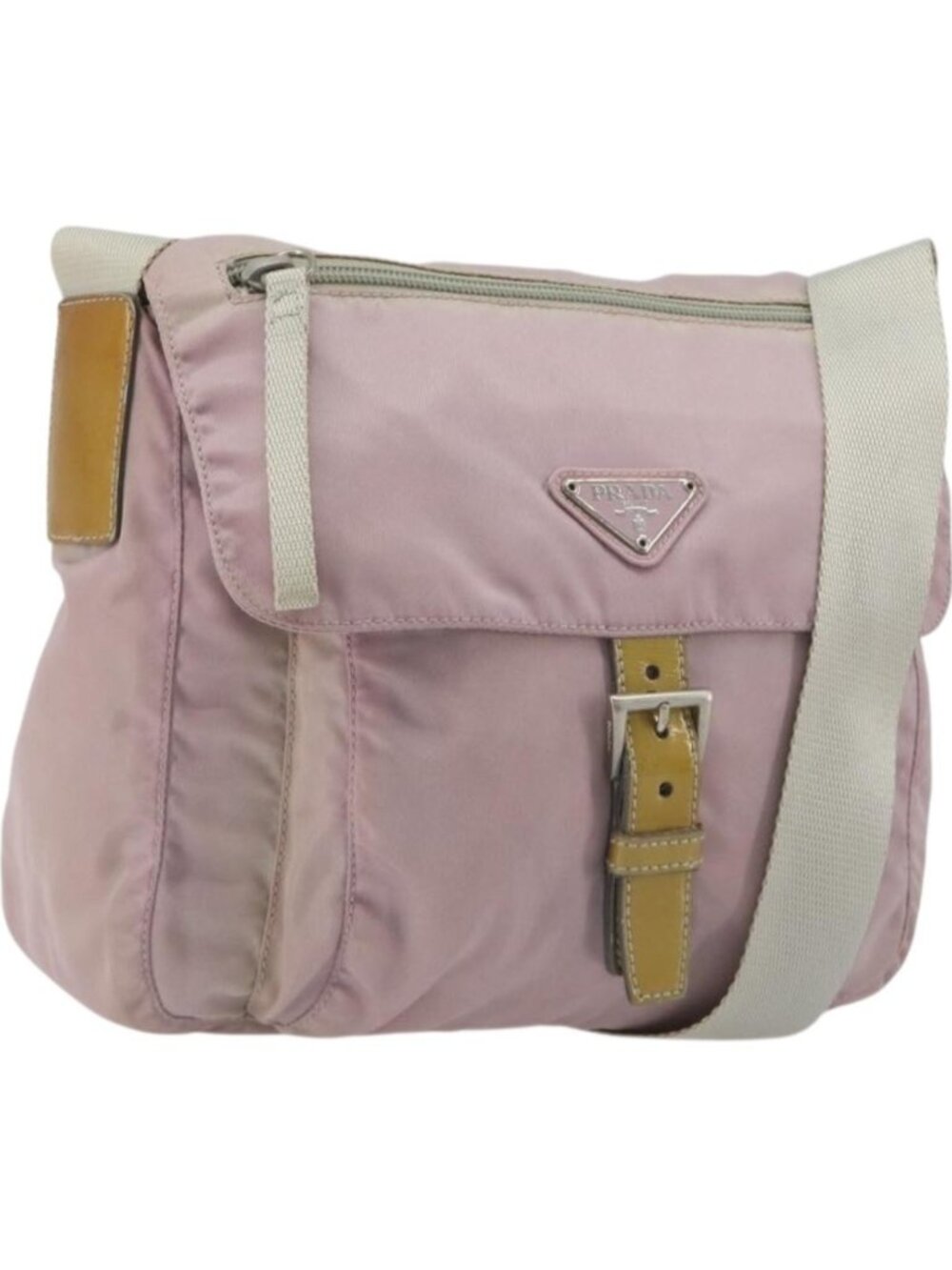 PRADA Shoulder Bag Nylon Pink Silver